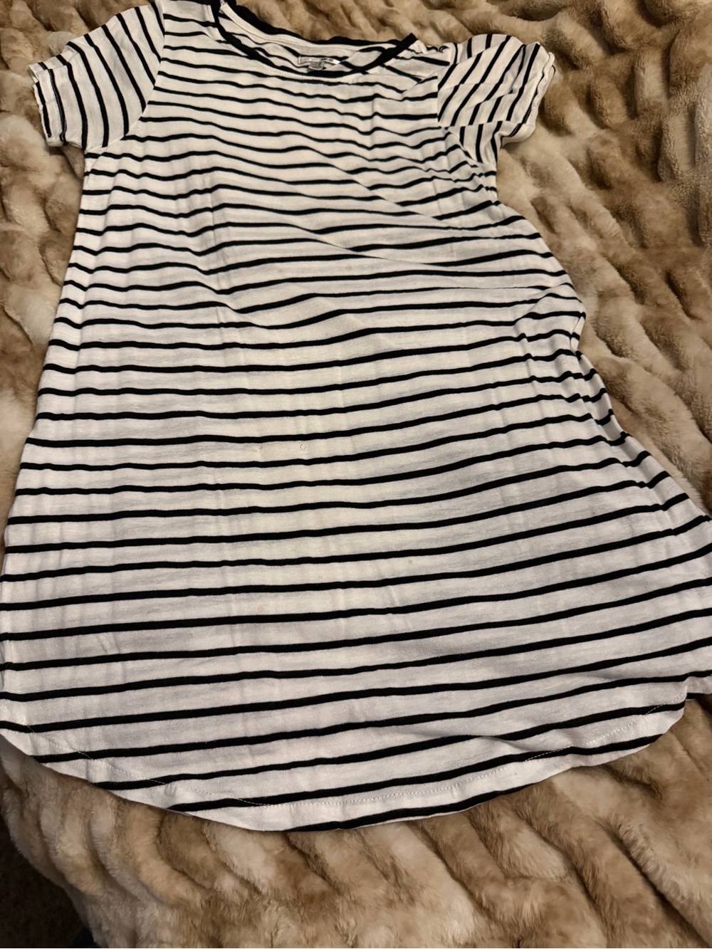 Amuse Society Black & White Striped Midi Dress